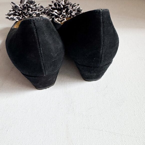 Ron White All Day Heels Black Suede Floral Loafers 37 - Picture 6 of 7